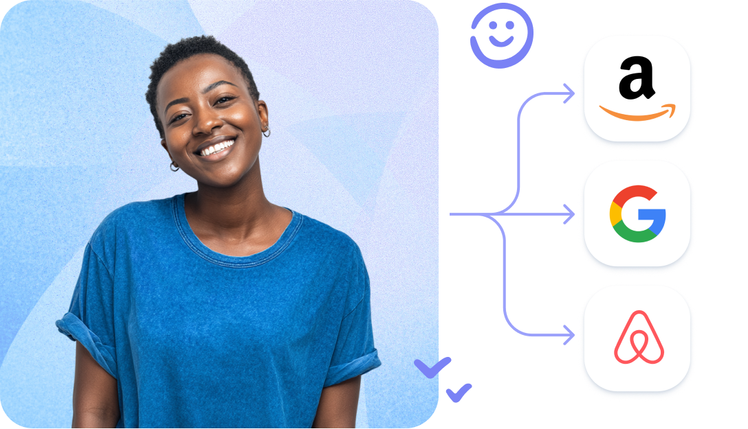 Illustrative career journey with a candidate and employer icons