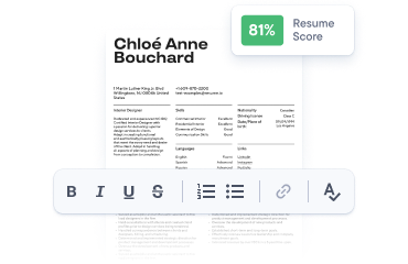 Illustrative resume builder workspace